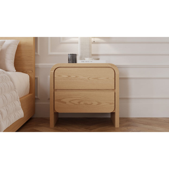 Modus Furniture Przy81B Elora Two Drawer Nightstand In Timber