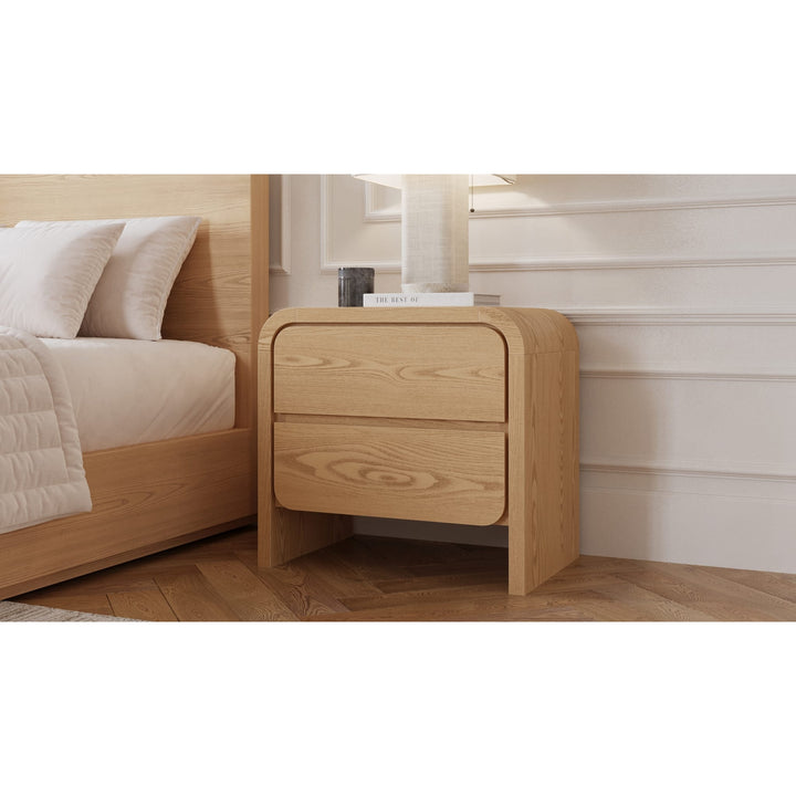 Modus Furniture Przy81B Elora Two Drawer Nightstand In Timber
