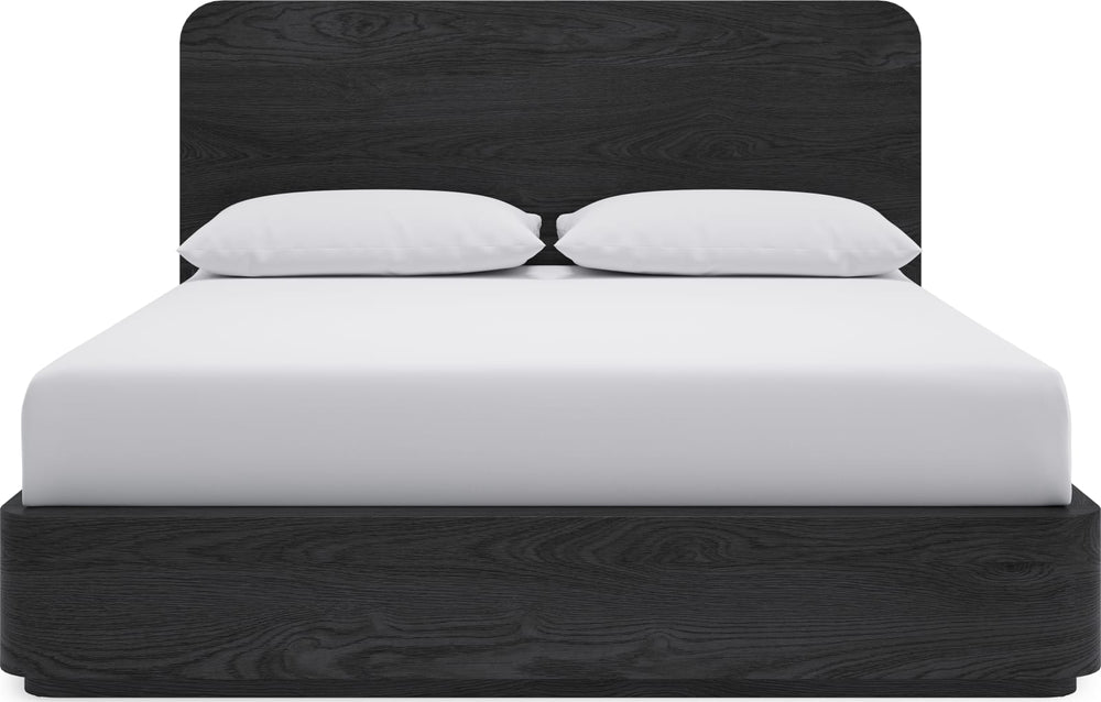 Elora Full-Size Ash Wood Platform Bed in Jet