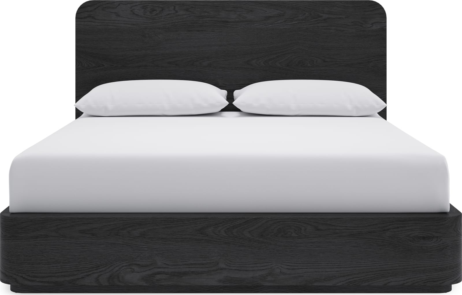 Elora King-Size Ash Wood Platform Bed in Jet – view 2
