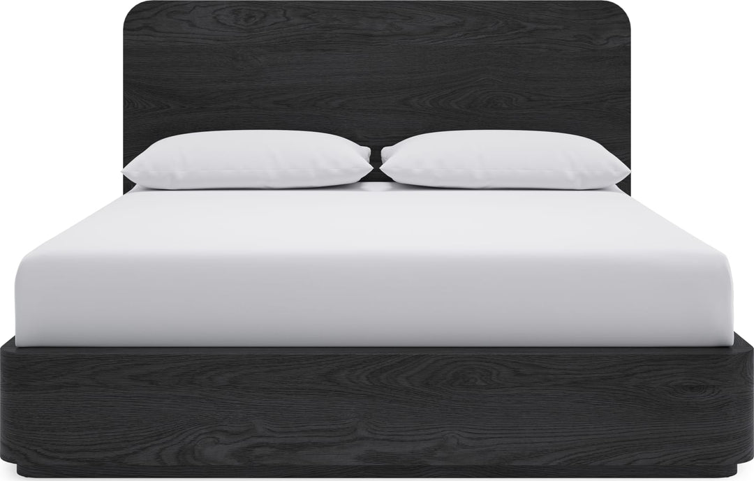 Elora King-Size Ash Wood Platform Bed in Jet – view 2
