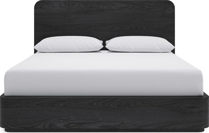 Elora California King-Size Ash Wood Platform Bed in Jet – view 2