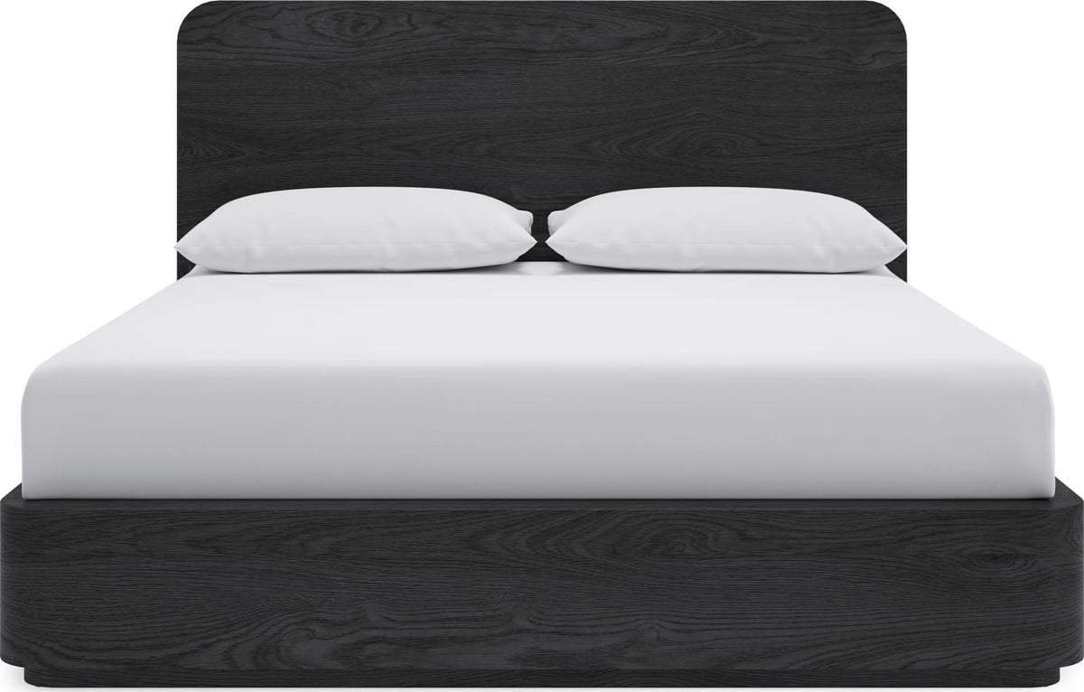 Elora California King-Size Ash Wood Platform Bed in Jet view 2