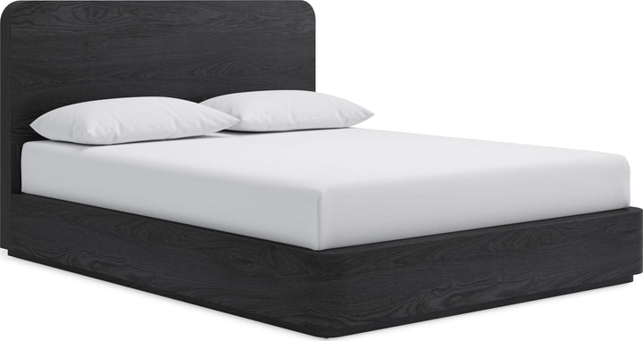 Elora Queen-Size Ash Wood Platform Bed in Jet – view 3