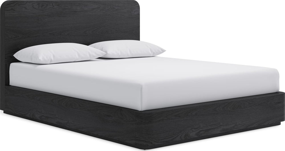 Elora California King-Size Ash Wood Platform Bed in Jet – view 3