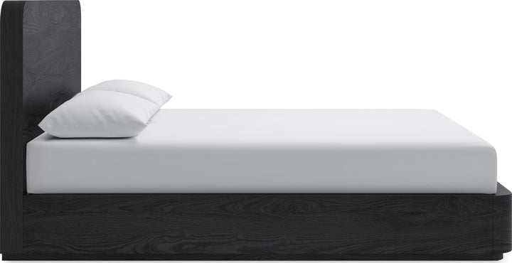 Elora Queen-Size Ash Wood Platform Bed in Jet – view 4