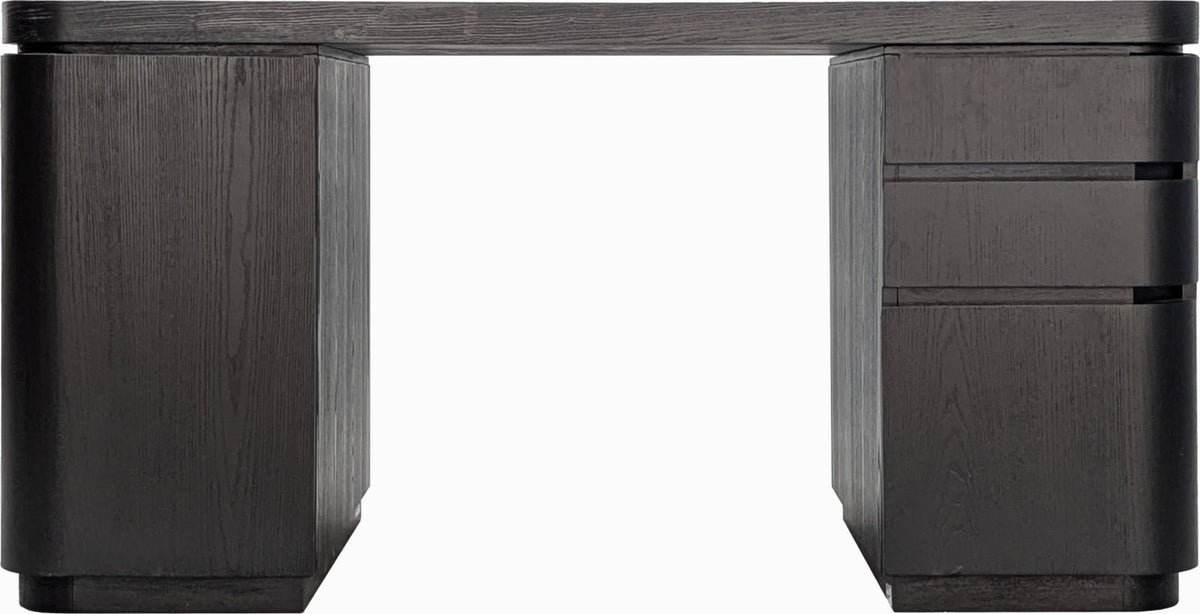 Elora Dbl Pedestal Desk - Jet view 2