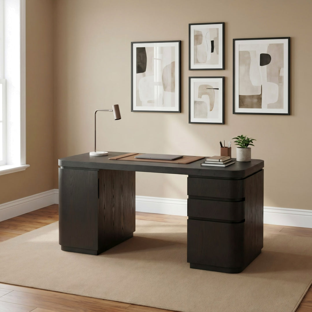 Elora Dbl Pedestal Desk - Jet – view 6