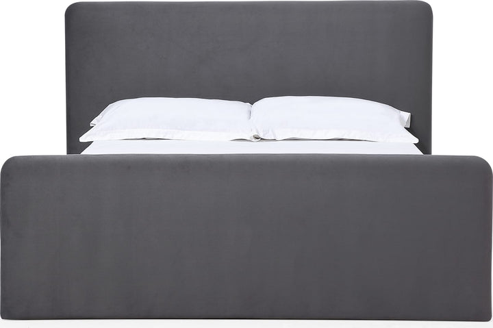 Elora California King-size Fully Upholstered Platform Bed in Charcoal Velvet – view 4
