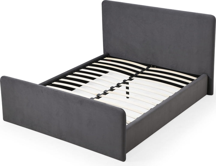 Elora California King-size Fully Upholstered Platform Bed in Charcoal Velvet – view 6