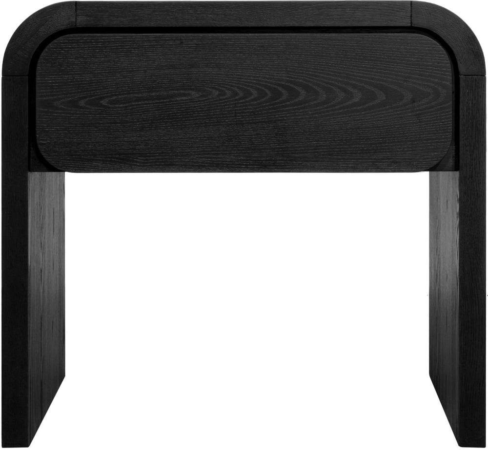 Elora One Drawer Nightstand in Jet Black Ash – view 3