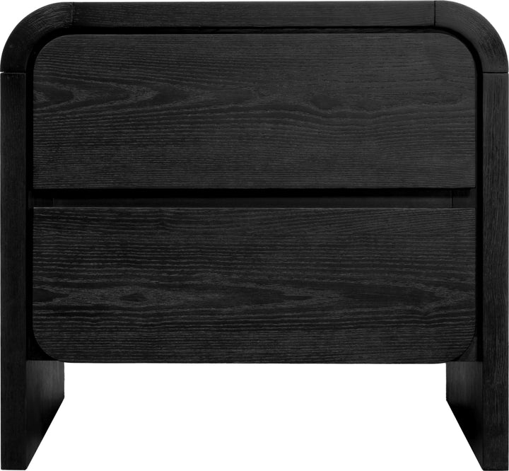 Elora Two Drawer Nightstand in Jet Black Ash – view 2