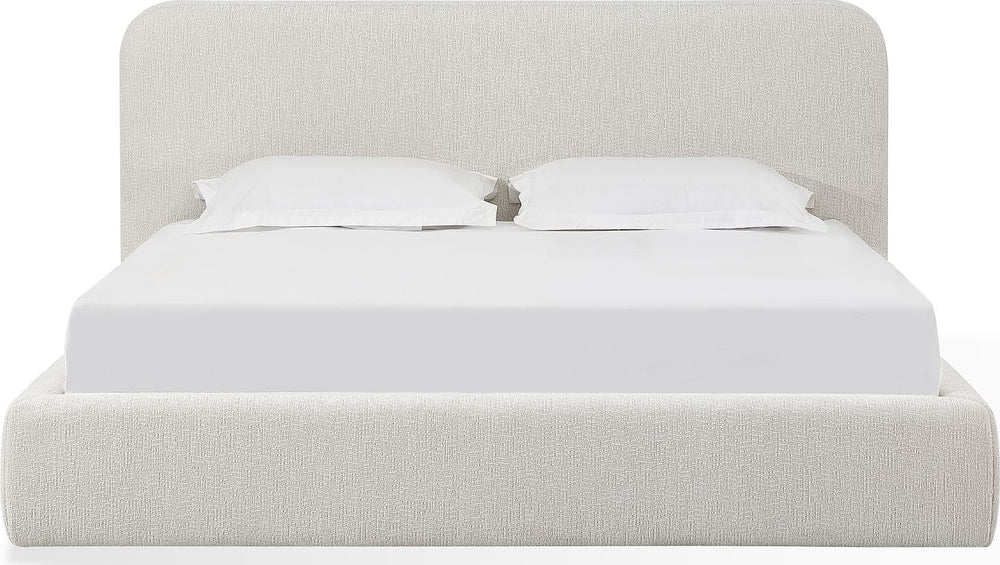 Elora Full-Size Upholstered Platform Bed in Whitewashed Chenille – view 2