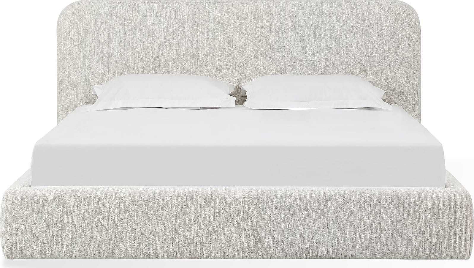 Elora California King-Size Upholstered Platform Bed in Whitewashed Chenille – view 2