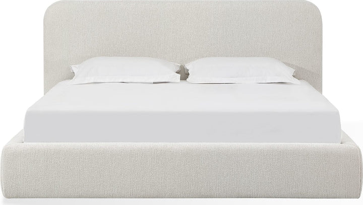 Elora California King-Size Upholstered Platform Bed in Whitewashed Chenille – view 2