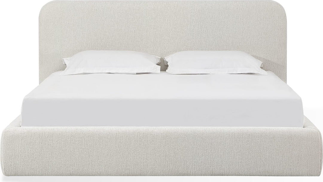 Elora California King-Size Upholstered Platform Bed in Whitewashed Chenille – view 2