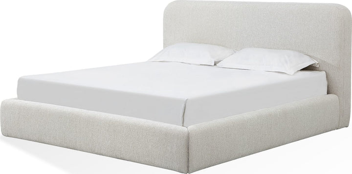 Elora Full-Size Upholstered Platform Bed in Whitewashed Chenille – view 3