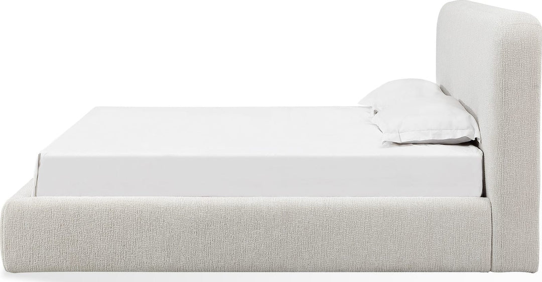 Elora California King-Size Upholstered Platform Bed in Whitewashed Chenille – view 4