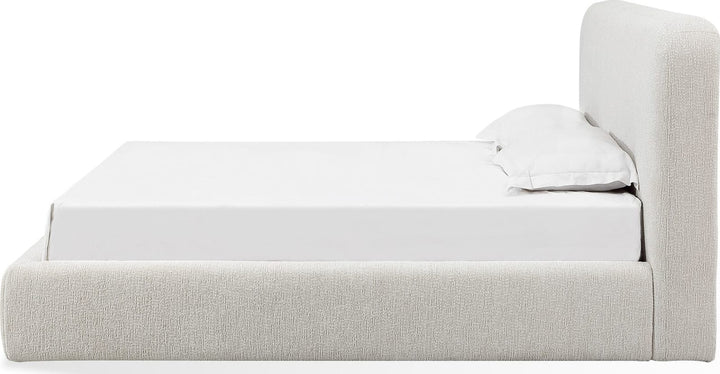 Elora King-Size Upholstered Platform Bed in Whitewashed Chenille – view 4