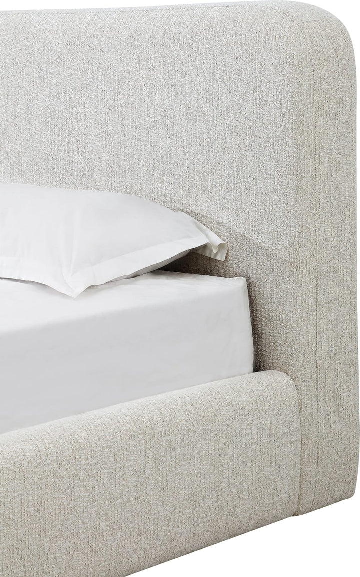 Elora King-Size Upholstered Platform Bed in Whitewashed Chenille – view 5