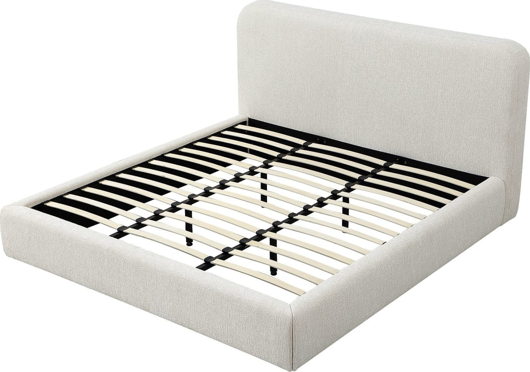 Elora King-Size Upholstered Platform Bed in Whitewashed Chenille – view 6