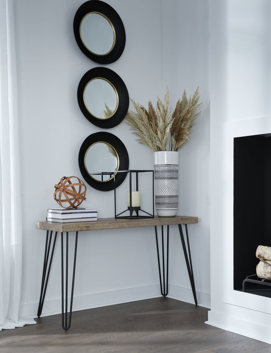 Everson Solid Fir Console Table in Sand Dollar