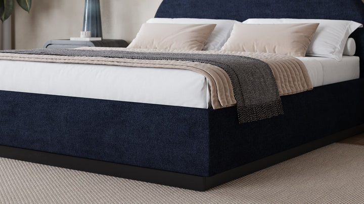 Flex Queen-size Upholstered Bed in Blue Jeans Chenille – view 3