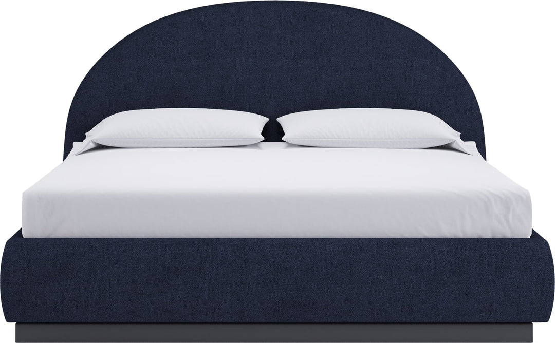Flex California King-size Upholstered Bed in Blue Jeans Chenille – view 5