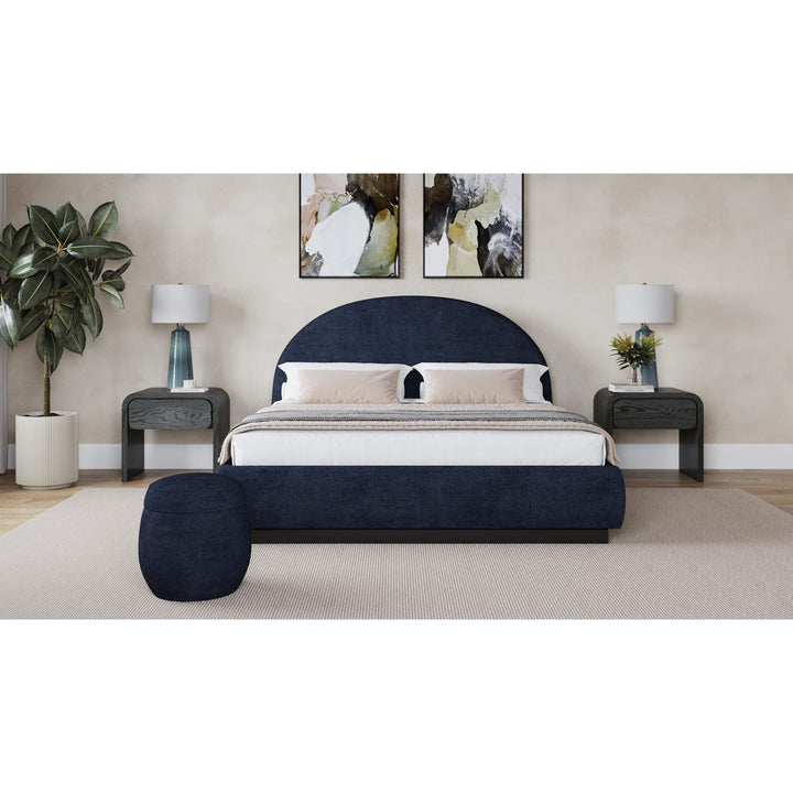 Flex Upholstered Bed in Blue Jeans Chenille