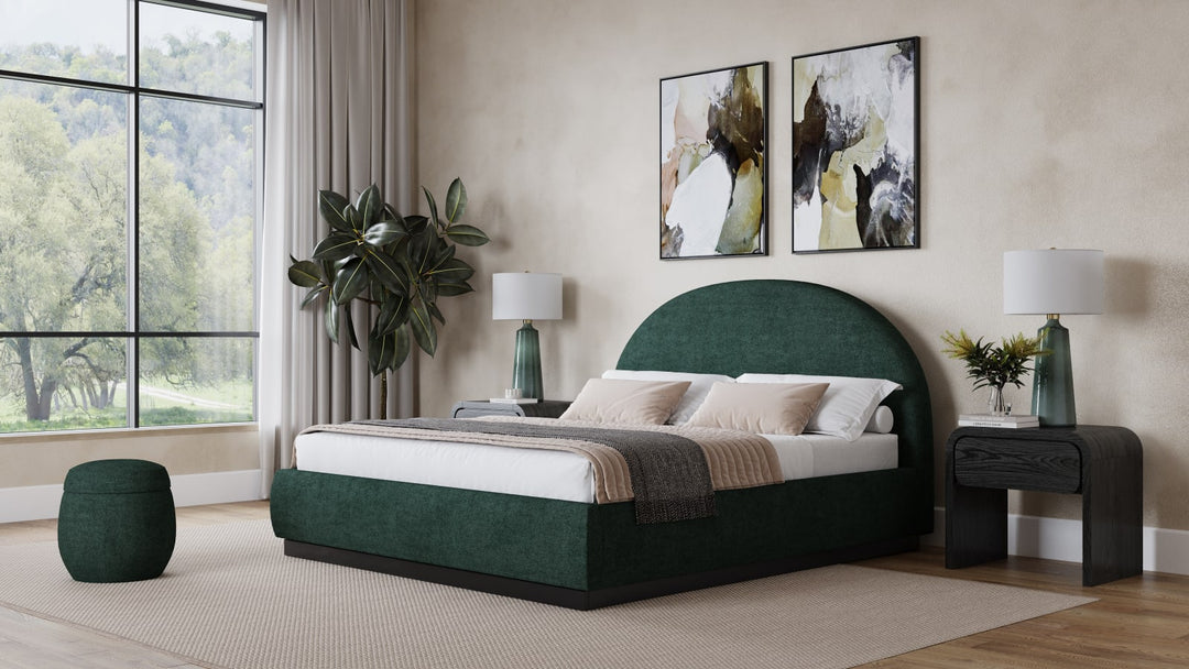 Flex Full-size Upholstered Bed in Emerald Chenille