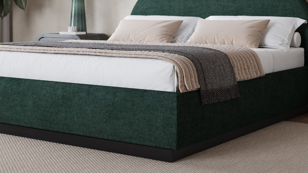 Flex Queen-size Upholstered Bed in Emerald Chenille – view 3