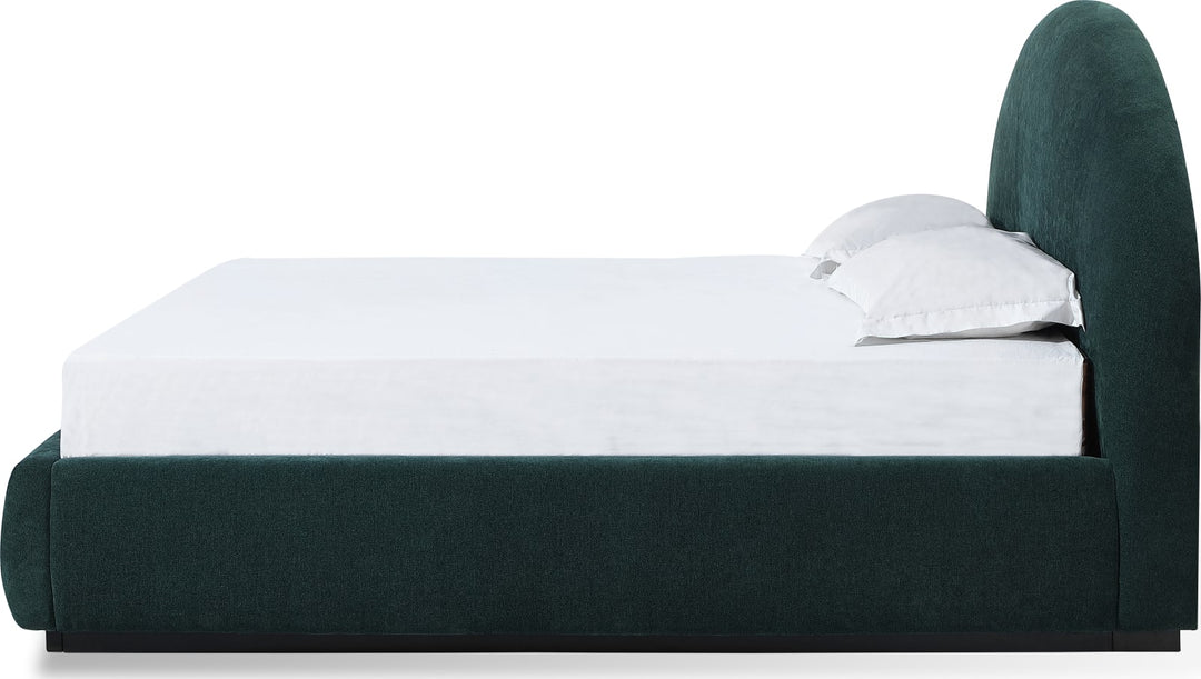 Flex Queen-size Upholstered Bed in Emerald Chenille – view 7