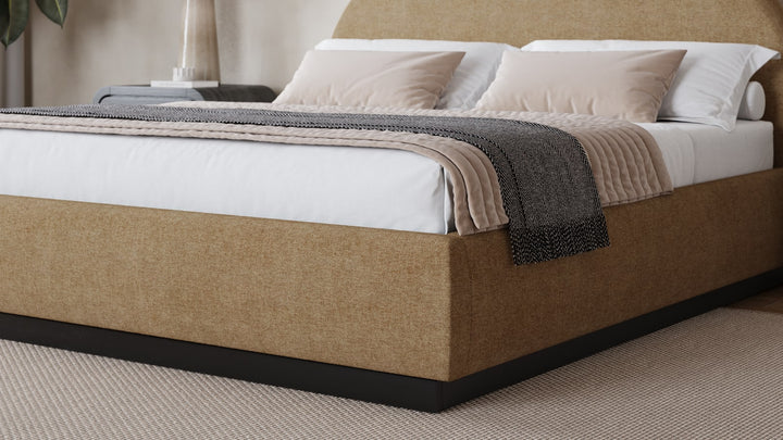 Flex King-size Upholstered Bed in Porcini Chenille – view 3