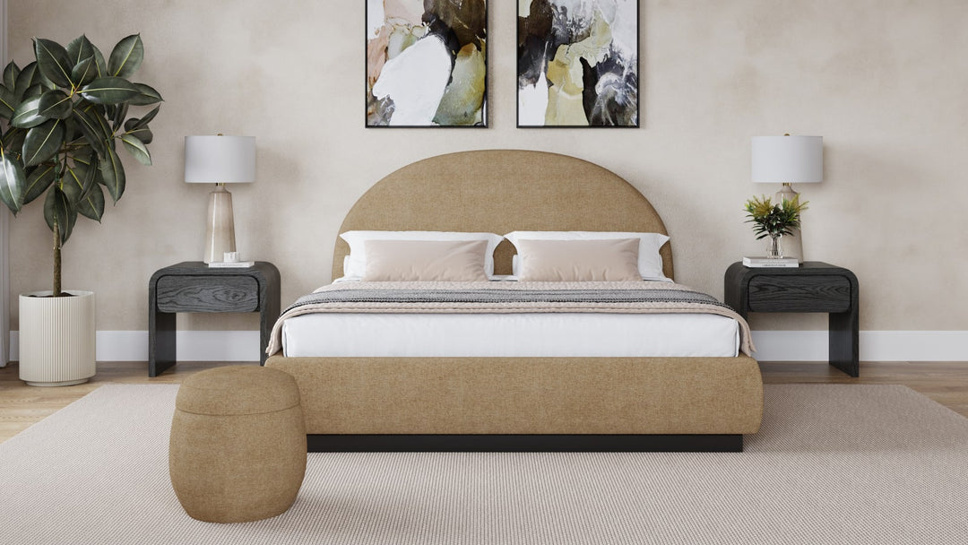 Flex California King-Size Upholstered Bed in Porcini Chenille (2026) – view 2
