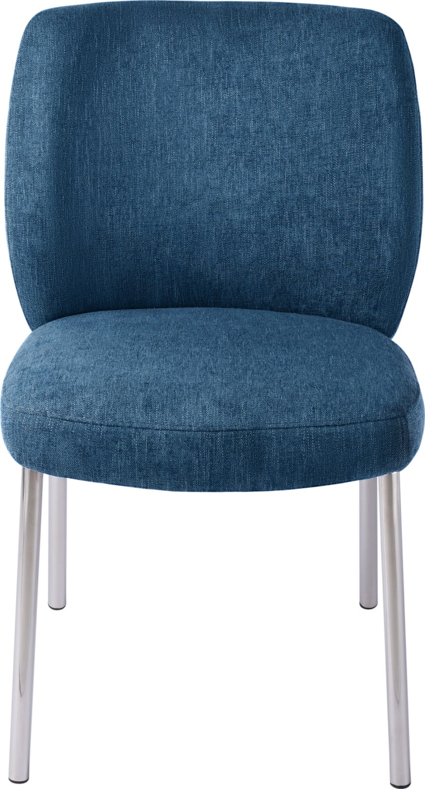 Fomo Chenille-upholstered Stainless Steel Base Dining Chair in Azure – view 2