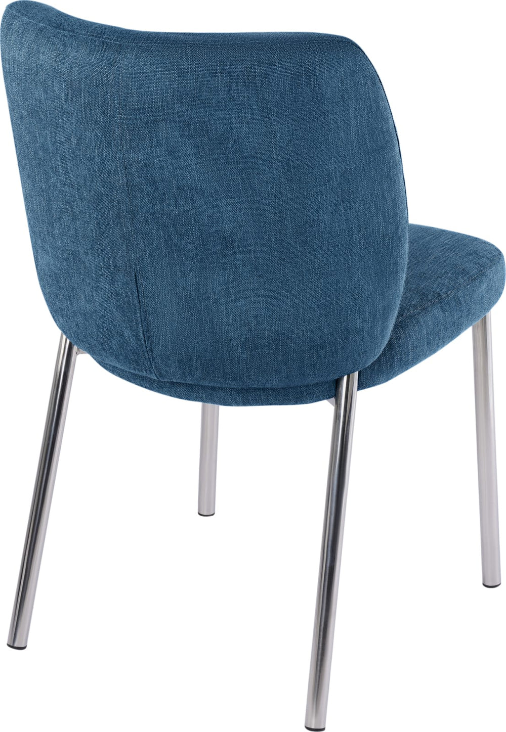 Fomo Chenille-upholstered Stainless Steel Base Dining Chair in Azure – view 5