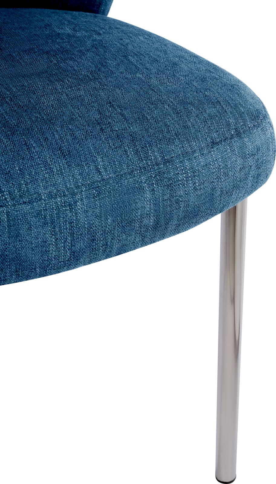 Fomo Chenille-upholstered Stainless Steel Base Dining Chair in Azure – view 7