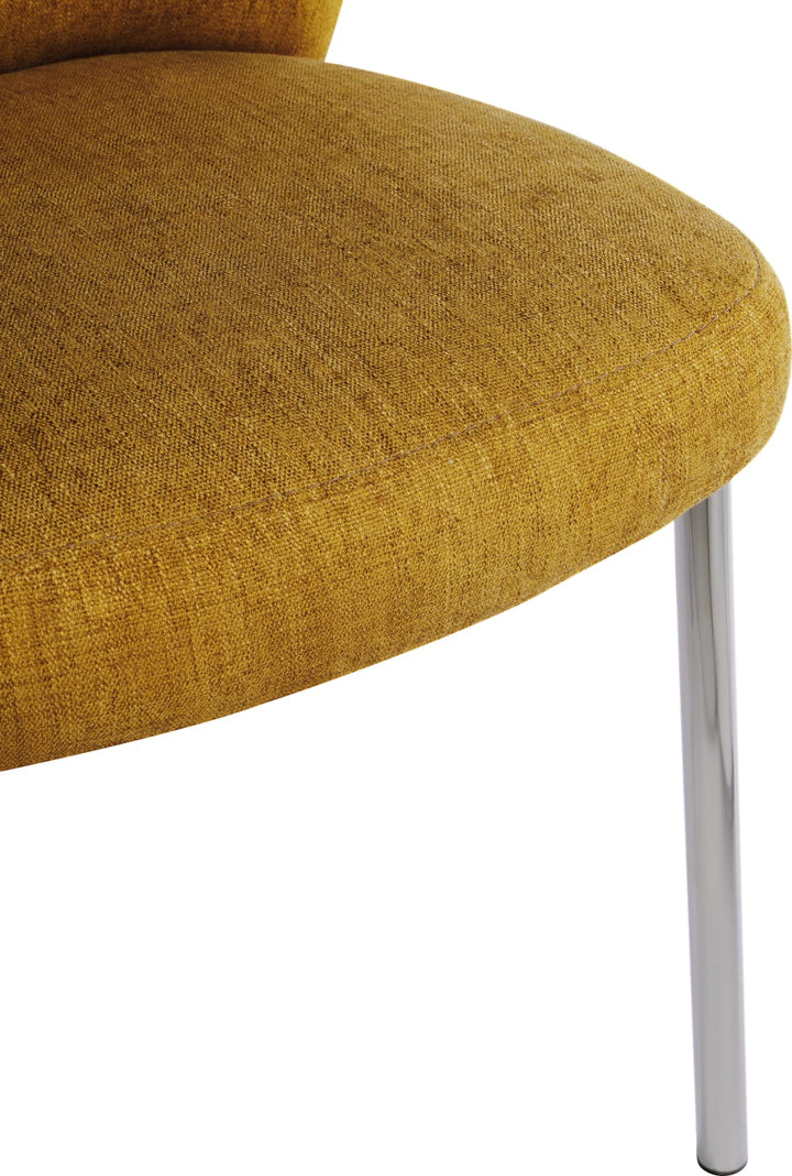 Fomo Chenille-upholstered Stainless Steel Base Dining Chair in Pineapple – view 7