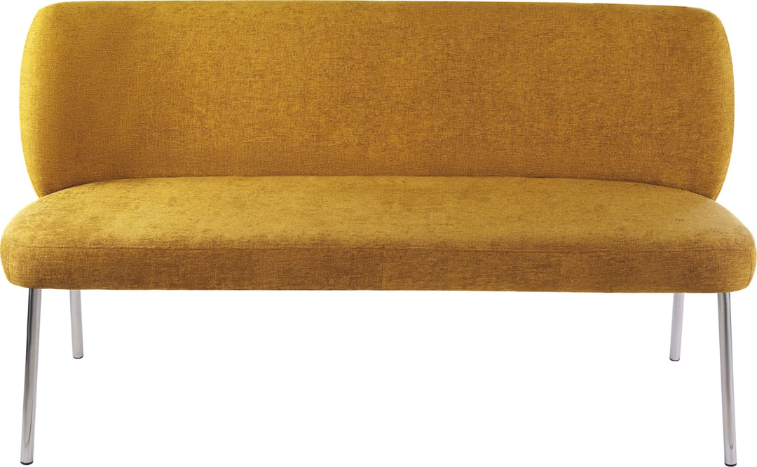 Fomo Chenille-upholstered Stainless Steel Base Settee in Pineapple – view 2