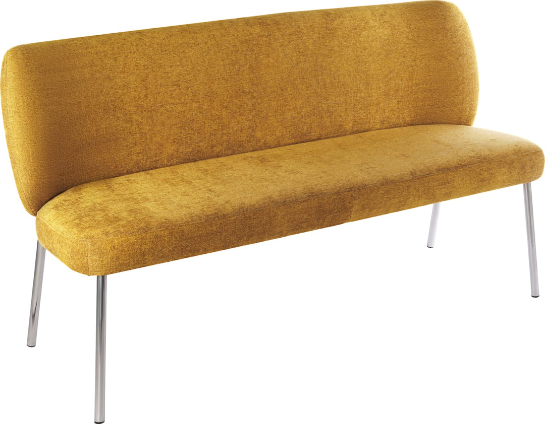 Fomo Chenille-upholstered Stainless Steel Base Settee in Pineapple – view 3