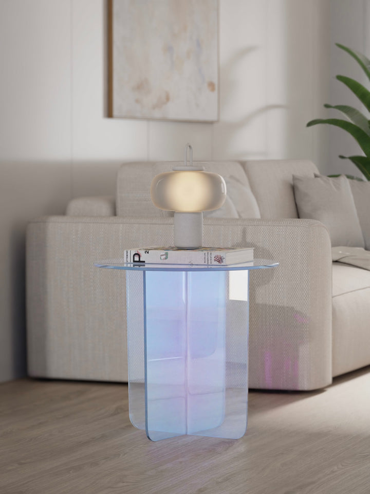 Fomo Large End Table in Iridescent Glass