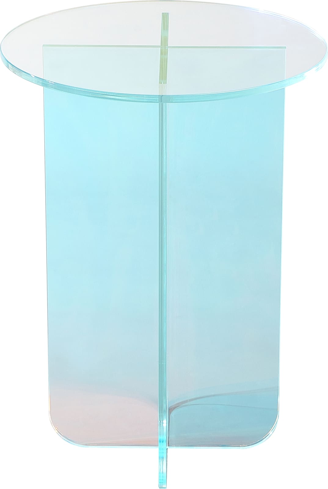 Fomo Small End Table in Iridescent Glass