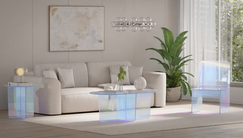 Fomo Small End Table in Iridescent Glass – view 4