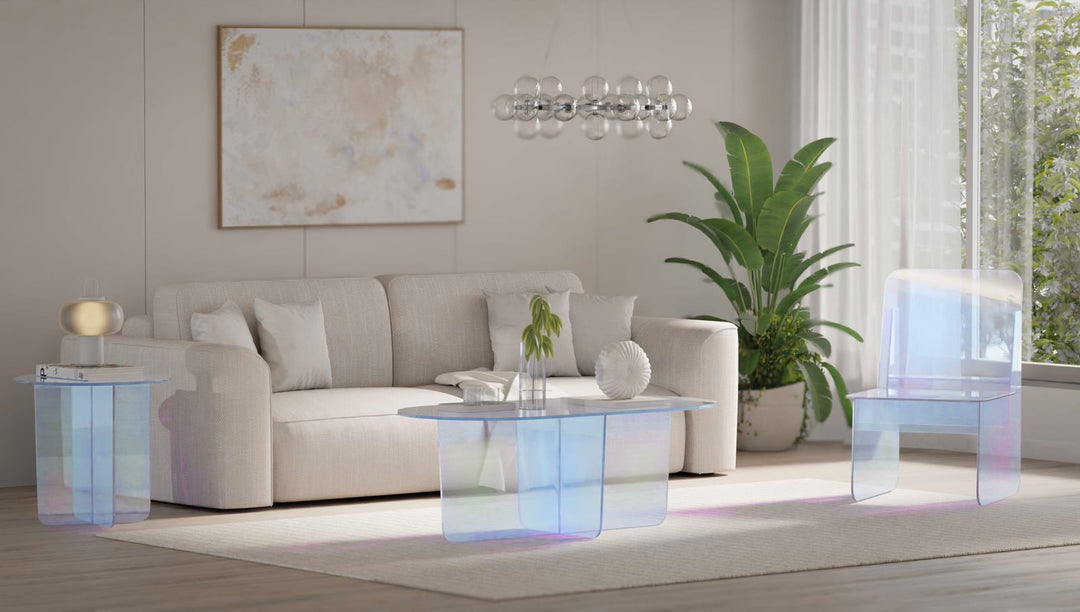 Fomo Small End Table in Iridescent Glass – view 4