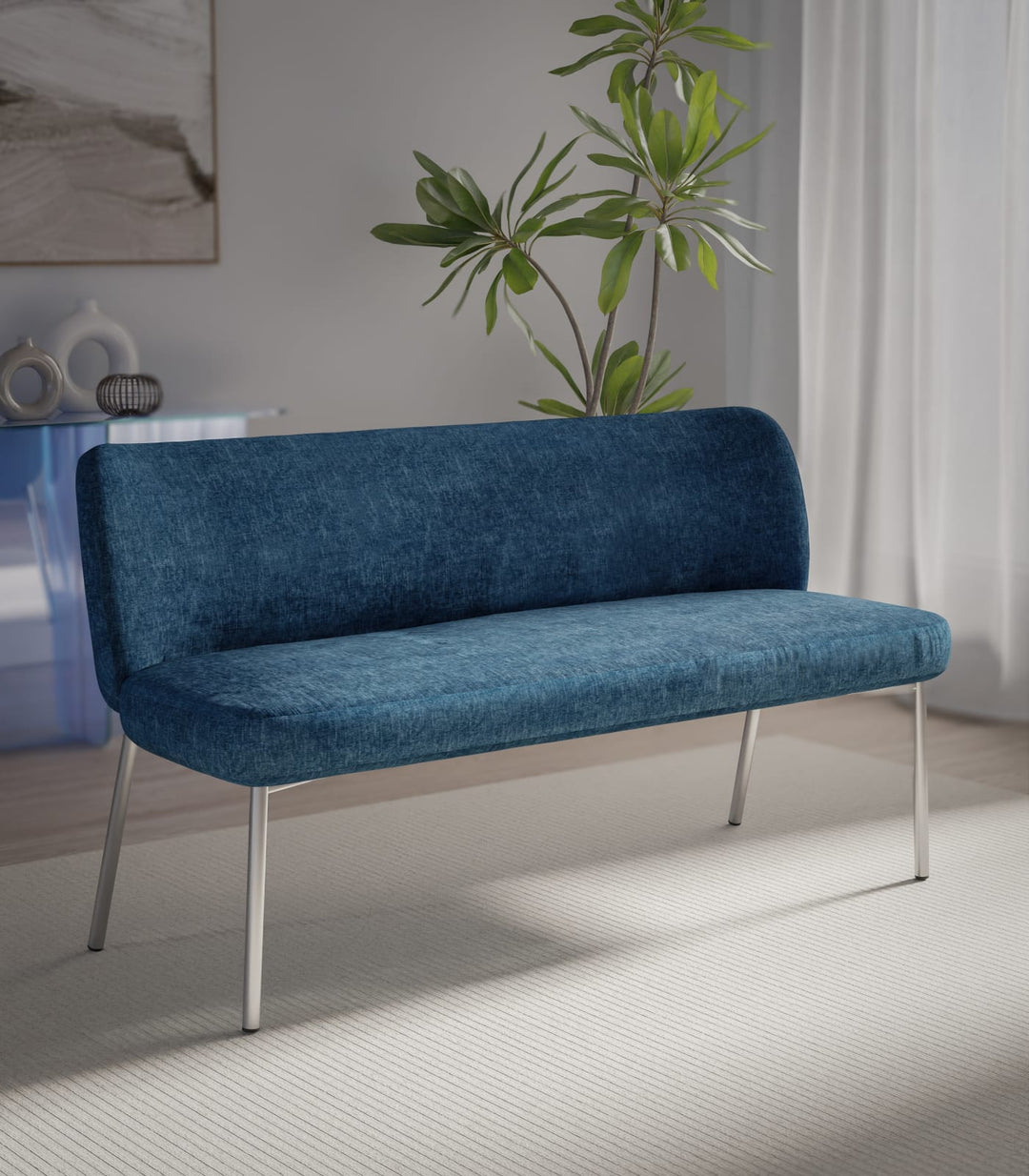 Fomo Upholstered Bench - Azure
