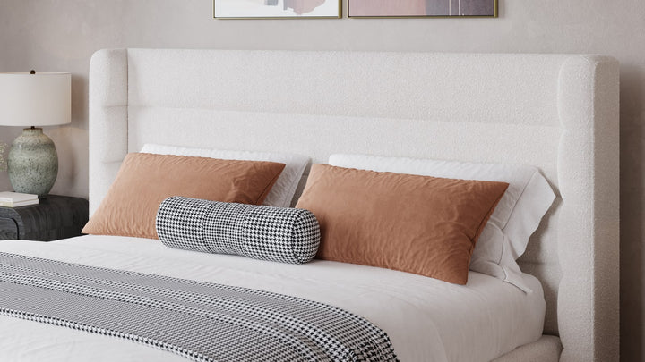 Frank Upholstered Wingback Platform Bed in Cottage Cheese Boucle (2026) – view 4