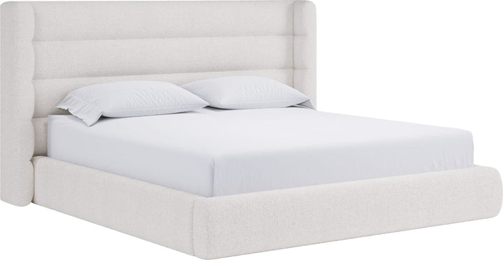 Frank Upholstered Wingback Platform Bed in Cottage Cheese Boucle (2026) – view 6