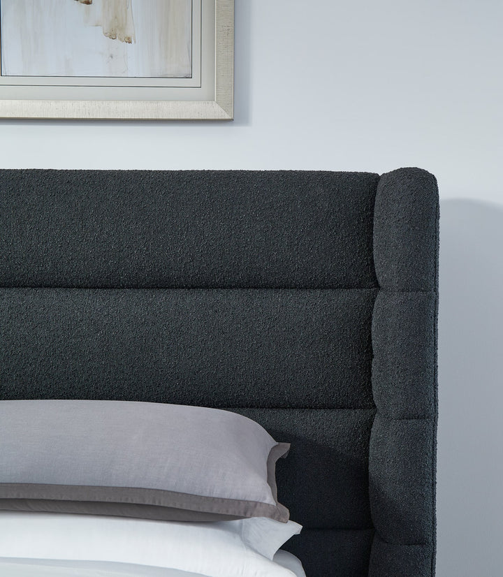 Frank King-size Upholstered Wingback Platform Bed in Ember Boucle – view 3
