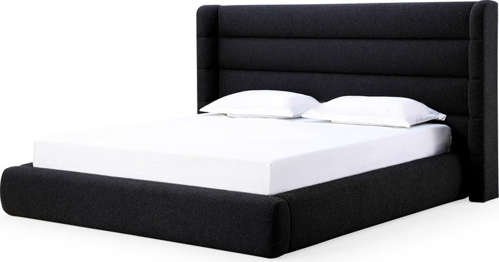 Frank Queen-size Upholstered Wingback Platform Bed in Ember Boucle – view 5