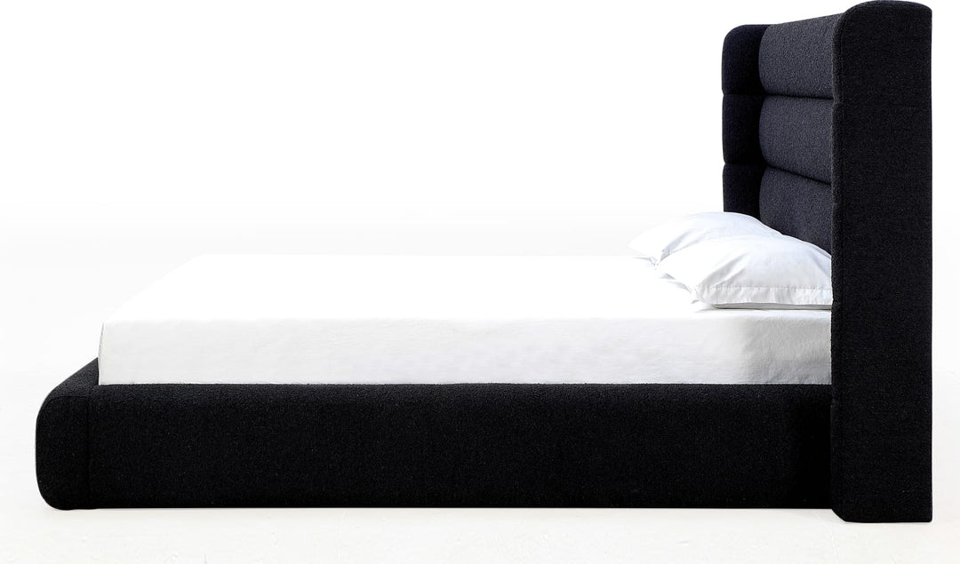 Frank Queen-size Upholstered Wingback Platform Bed in Ember Boucle – view 6